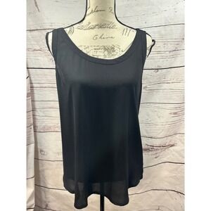 EXPRESS Black Tank‎ Top Racerback Zipper Detail Women's Size L
